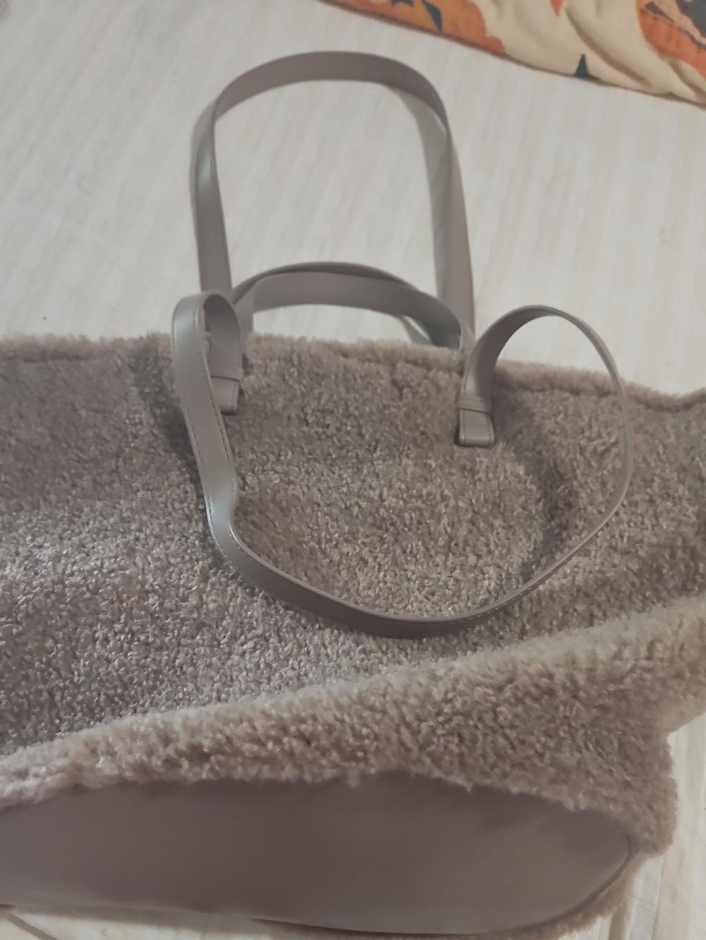 Free Assembly Cozy Faux-Shearling Tote in Taupe